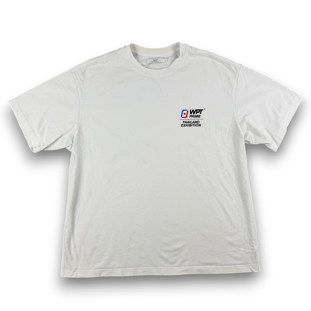 Original WPT World Poker Tour T-Shirt Mens L White Thailand Exhibition Elephant